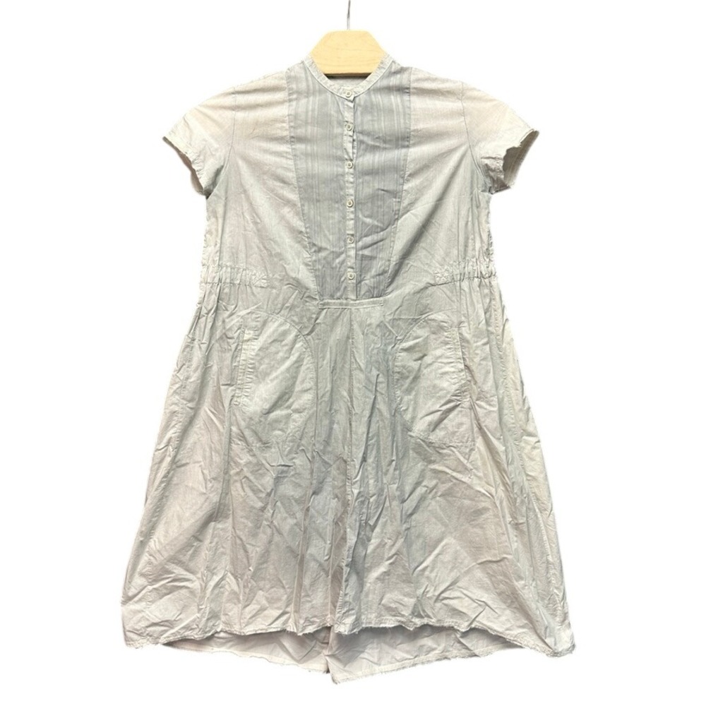 Hannoh Wessel H+ Womens Cotton Button Bib Dress Grey Size 36 Made in Italy